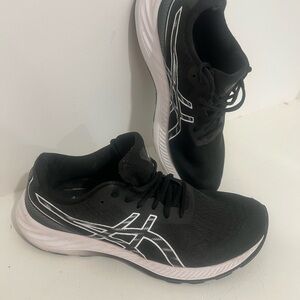 Asics Black and White Athletic Shoes